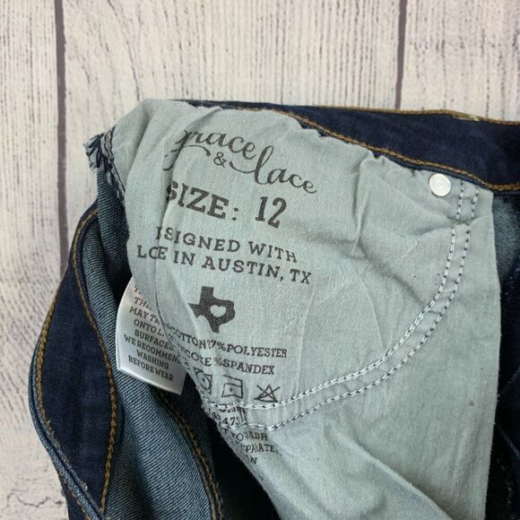 Grace in LA Jeans sz 12 Dark Wash Inseam 29" Stretch Lightweight - Picture 10 of 13